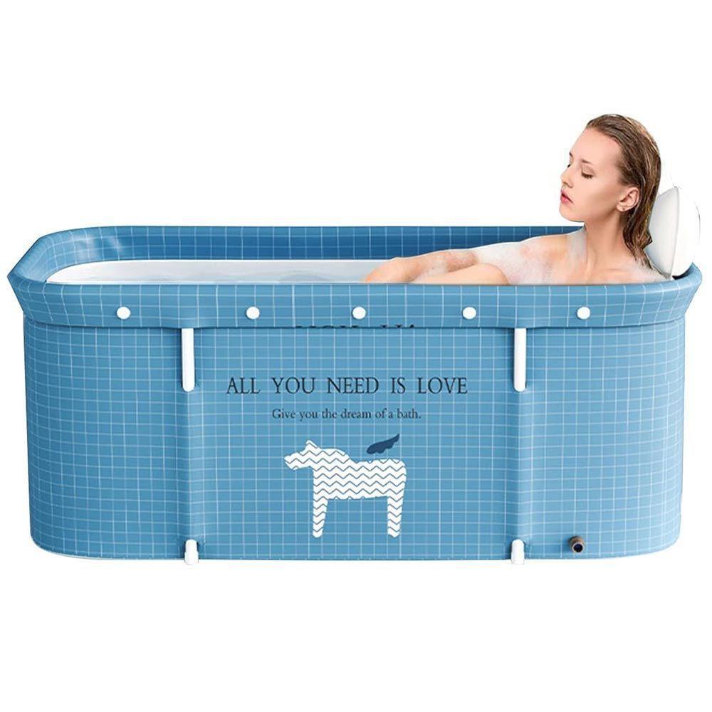 Banheira Dobrável Retangular Com Acessórios Azul Claro Vg Plus - 1