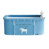 Banheira Dobrável Retangular Com Acessórios Azul Claro Vg Plus - 6