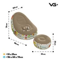 Poltrona Inflável Super Lounge Grafite Com Puff Aveludado Vg Plus Marrom - 5