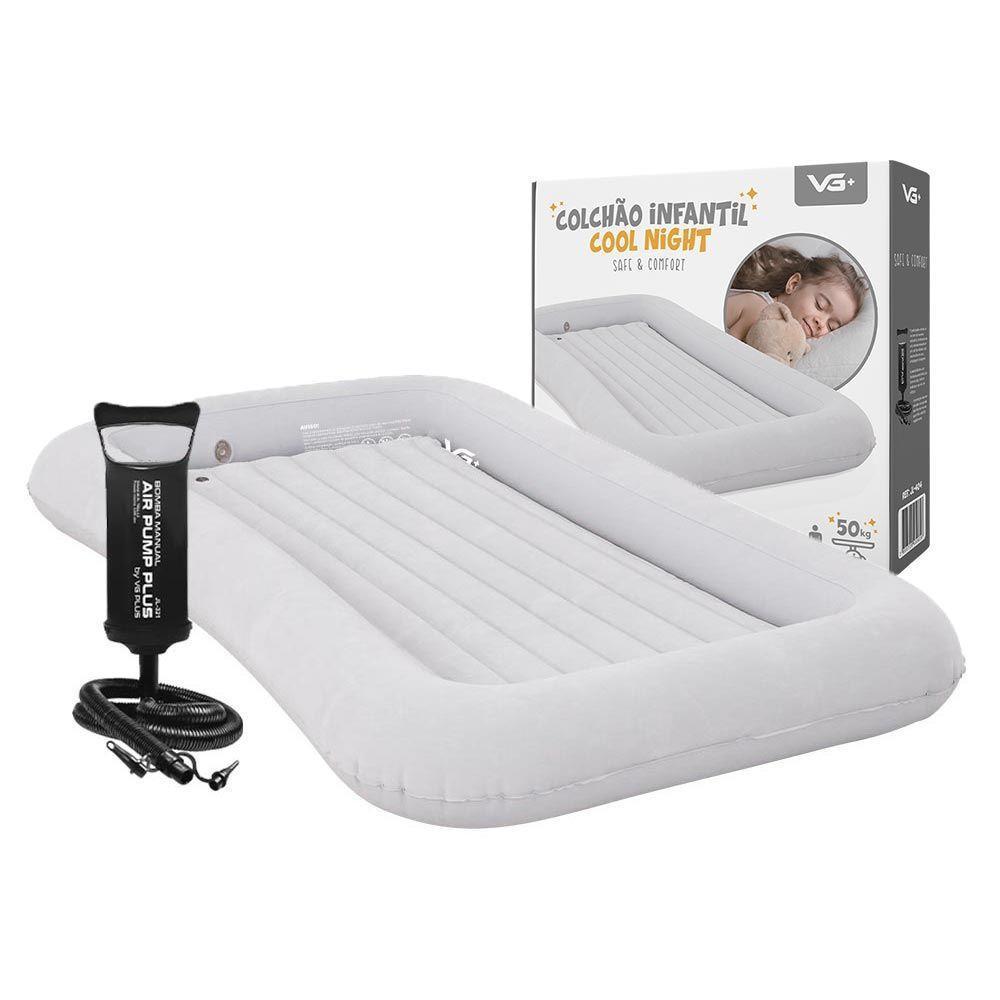 Colchão Inflável Cama Infantil Cool Night Aveludado Com Bomba Manual Vg Plus - 1