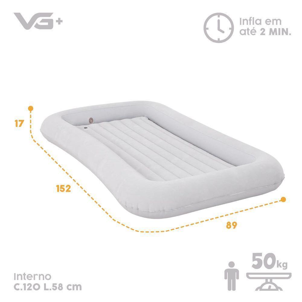 Colchão Inflável Cama Infantil Cool Night Aveludado Com Bomba Manual Vg Plus - 6
