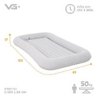 Colchão Inflável Cama Infantil Cool Night Aveludado Com Bomba Manual Vg Plus - 6