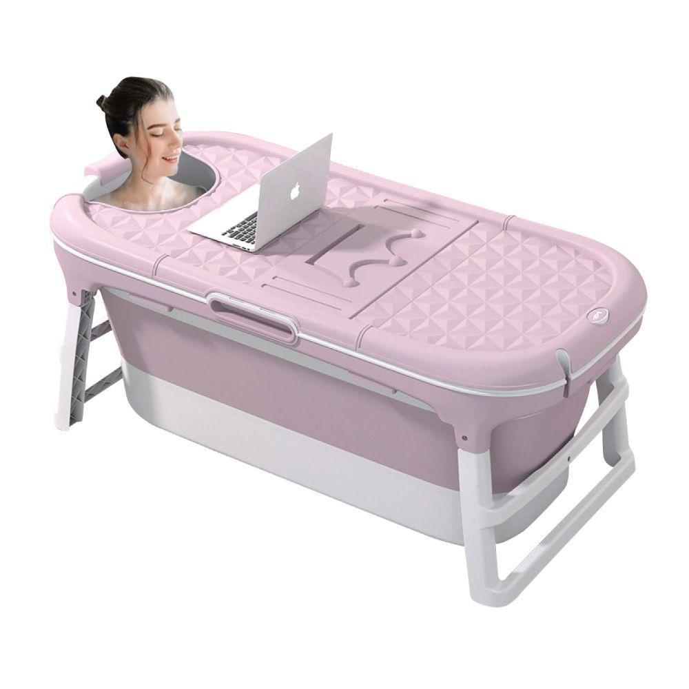 Banheira Ofurô Dobrável Portátil Adulto 128 Cm Vg+ Rosa - 1