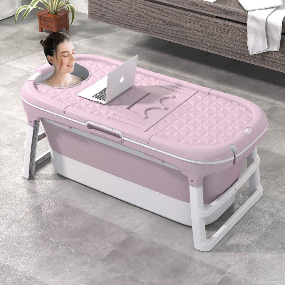 Banheira Ofurô Dobrável Portátil Adulto 128 Cm Vg+ Rosa - 2
