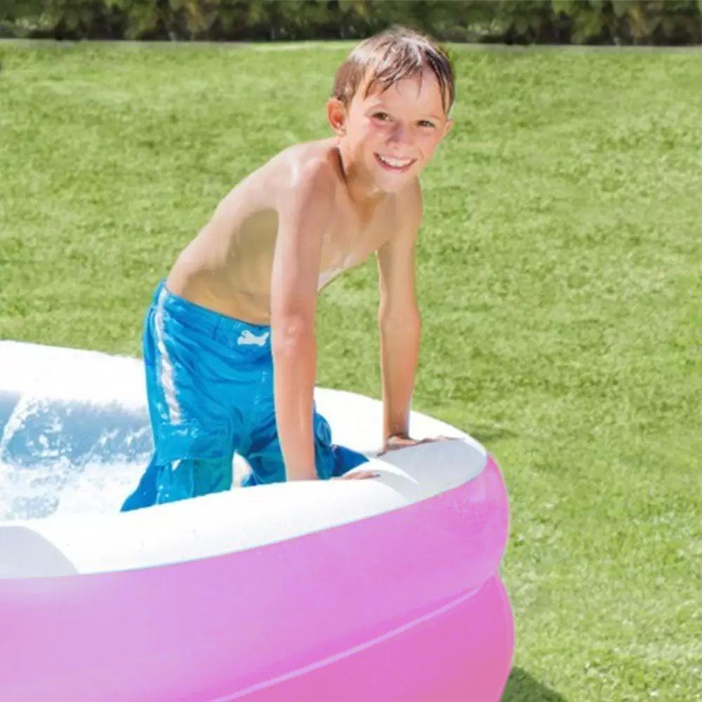 Piscina Inflável Retangular Rosa 302 Litros Com Bomba E Forro Pvc Vg+ - 2