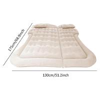 Colchão Cama Aveludada Inflável Para Viagem Suv Carro Com Bomba Elétrica 12v E Almofada De Pescoço Vg Plus Bege - 5