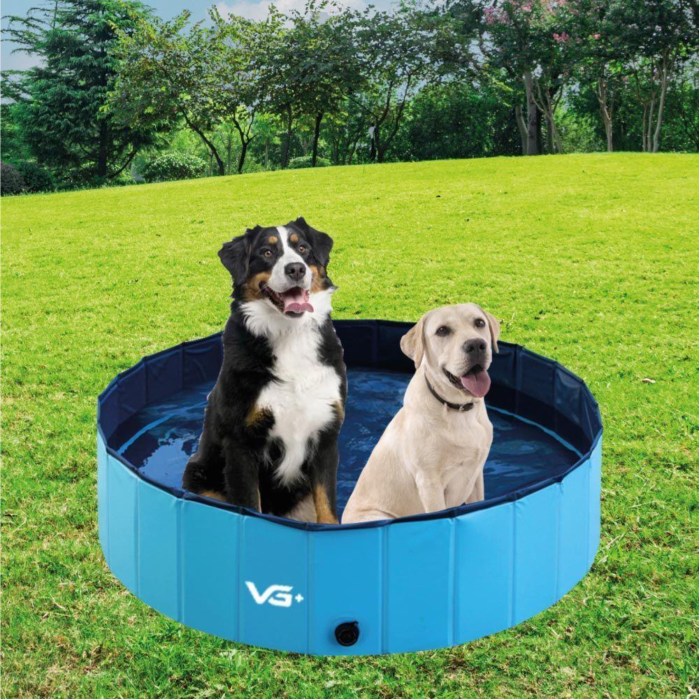 Piscina Para Cachorro Pets Dobrável Lisa Azul Vg+ - 2
