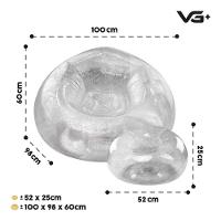 Poltrona Inflável Lazy Lounge Glitter Com Puff Vg Plus Prata - 5