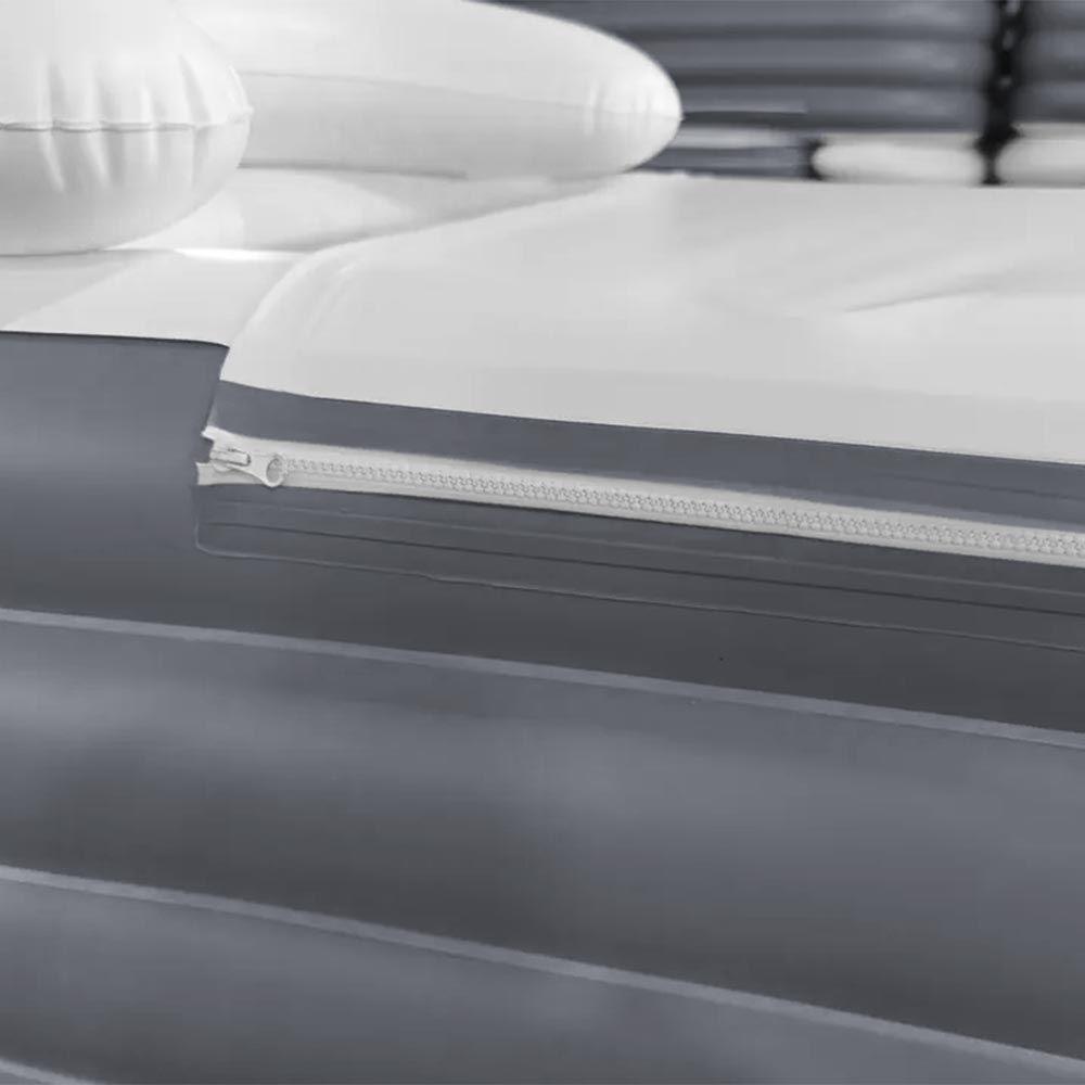 Banheira Ofurô Inflável Adulto Dobrável 120l Com Bomba Elétrica Bivolt Vg Plus Cinza - 4