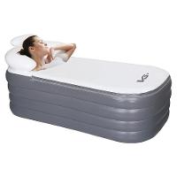 Banheira Ofurô Inflável Adulto Dobrável 120l Com Bomba Elétrica Bivolt Vg Plus Cinza - 1