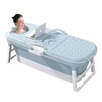 Banheira Ofurô Dobrável Portátil Adulto 148 Cm Com Suporte Vg+ Azul - 1