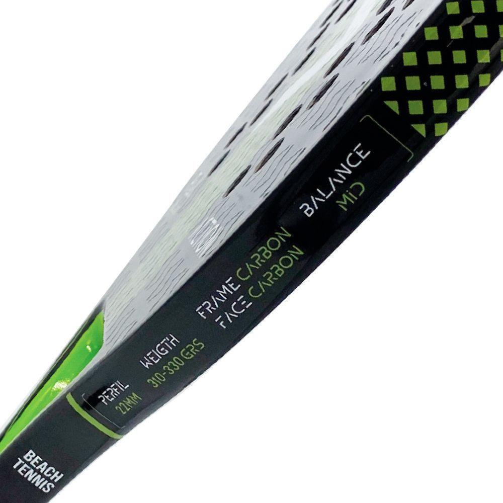 Kit Raquete De Beach Tennis Action Full Carbon Verde Com 3 Bolas E Bolsa De Transporte Vg Plus - 6