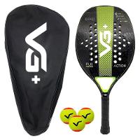 Kit Raquete De Beach Tennis Action Full Carbon Verde Com 3 Bolas E Bolsa De Transporte Vg Plus - 1