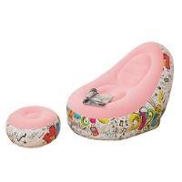 Poltrona Inflável Super Lounge Grafite Com Puff Aveludado Vg Plus Rosa - 3