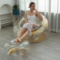 Poltrona Inflável Lazy Lounge Glitter Com Puff Vg Plus Gold - 2