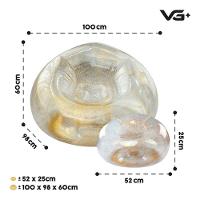 Poltrona Inflável Lazy Lounge Glitter Com Puff Vg Plus Gold - 5