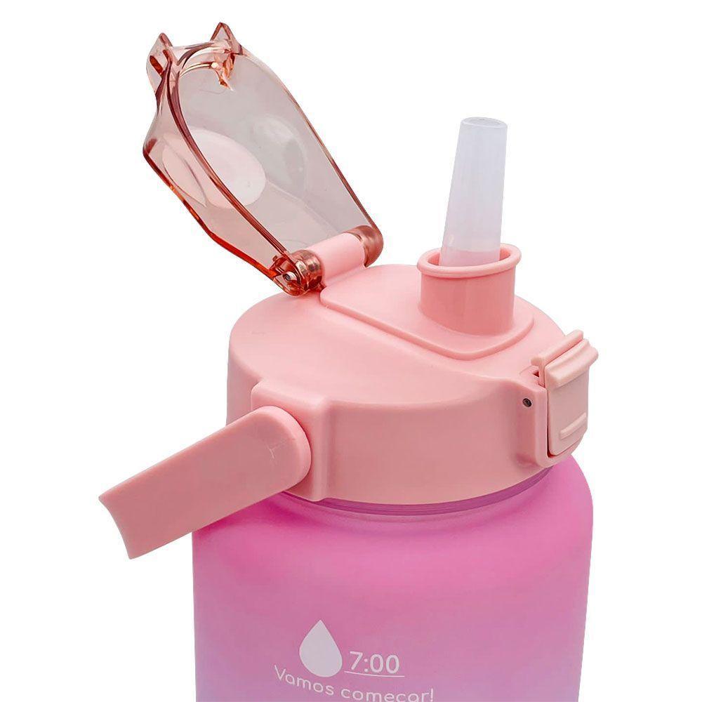 Garrafa Squeeze Galão Plástico Com Bico 2 Litros Academia Vg+ Rosa - 3