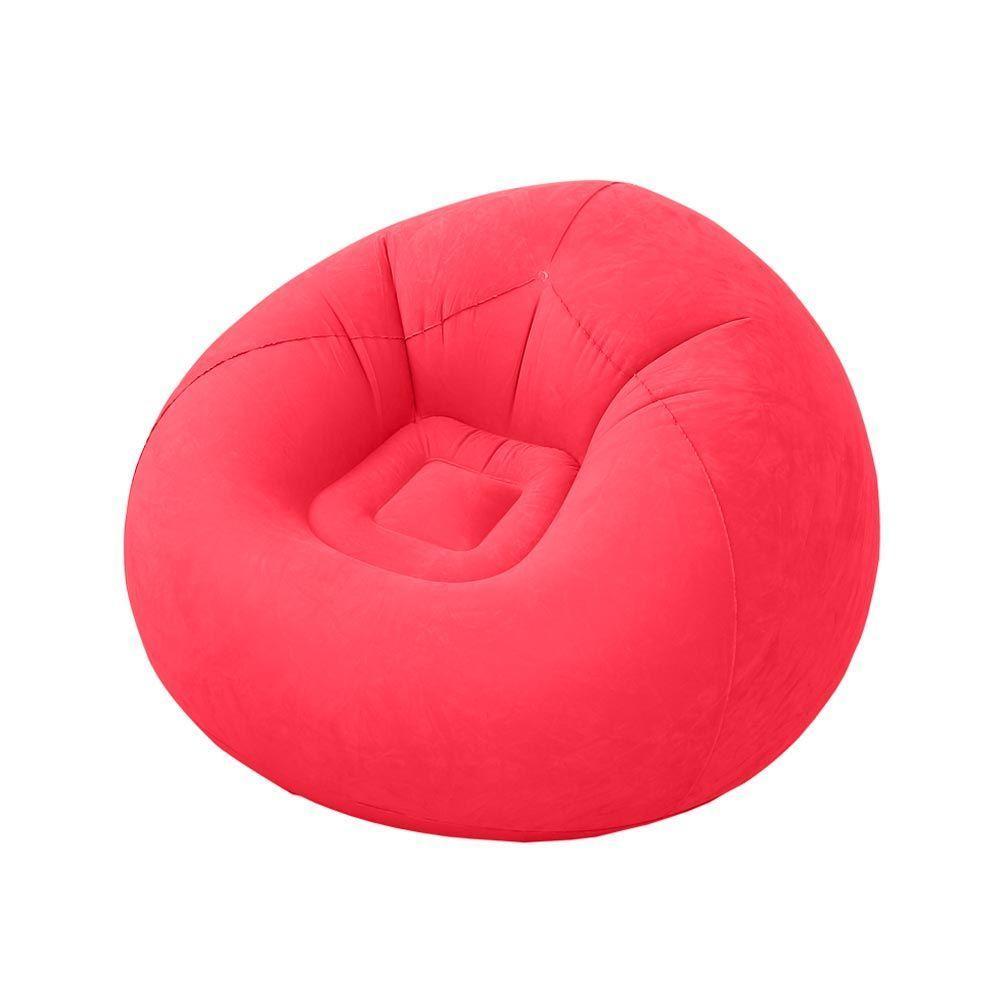 Sofá Poltrona Puff Inflável Deluxe Aveludado Vg+ Vermelho - 3