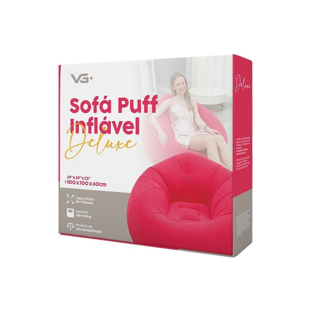 Sofá Poltrona Puff Inflável Deluxe Aveludado Vg+ Vermelho - 6