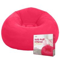 Sofá Poltrona Puff Inflável Deluxe Aveludado Vg+ Vermelho - 1