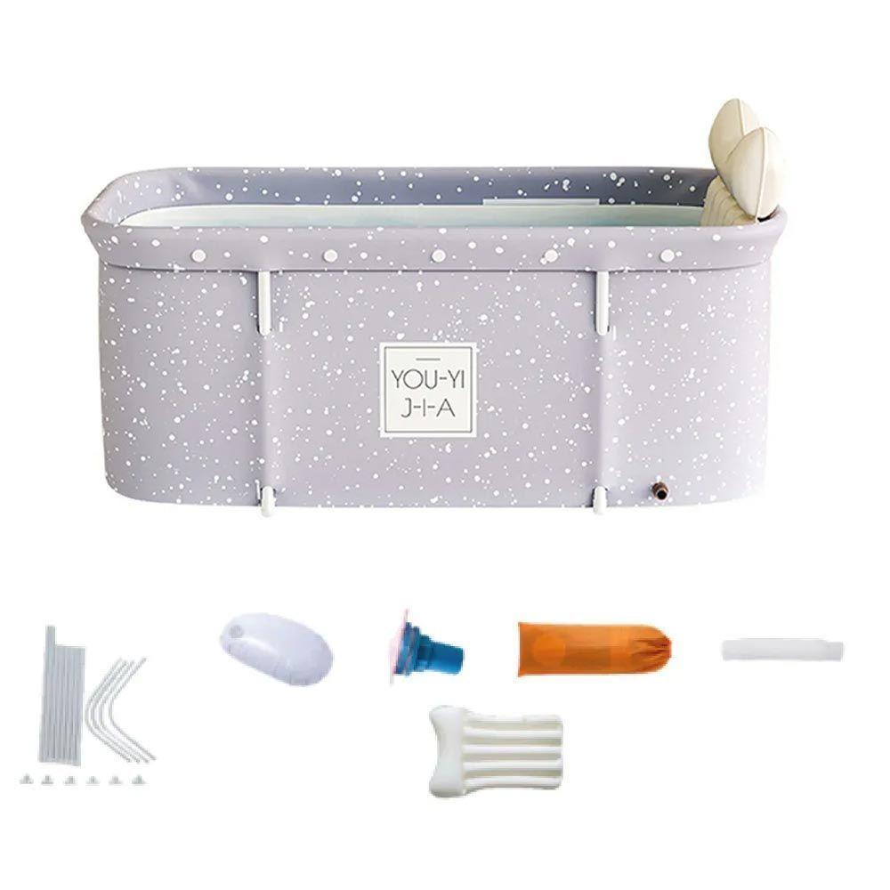 Banheira Dobrável Retangular Com Acessorios Cinza Vg+ - 4