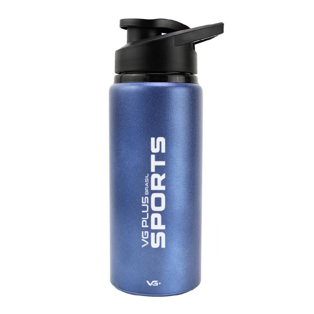 Garrafa Squeeze Alumínio Brilhante Com Trava 600ml Academia Vg+ Azul - 1