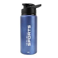 Garrafa Squeeze Alumínio Brilhante Com Trava 600ml Academia Vg+ Azul - 1