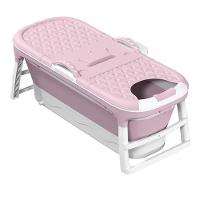 Banheira Ofurô Dobrável Portátil Adulto 148 Cm Com Suporte Vg+ Rosa - 3
