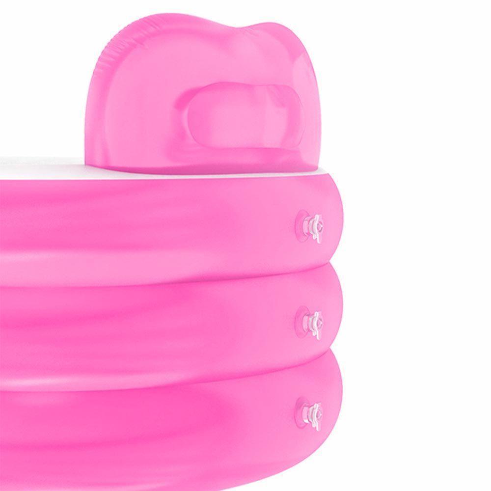 Banheira Inflável Portátil Com Encosto 150l Vg Plus Rosa - 4