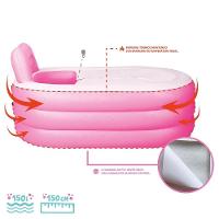 Banheira Inflável Portátil Com Encosto 150l Vg Plus Rosa - 5