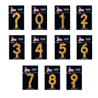 Vela De Aniversário Puro Glitter Dourada Modelo 1 - 2