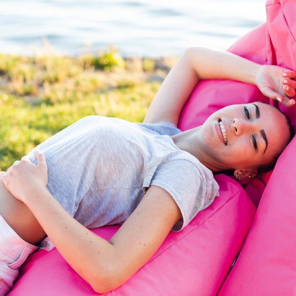 Sofá De Ar Hug Bag Inflável Camping Vg+ Rosa - 4