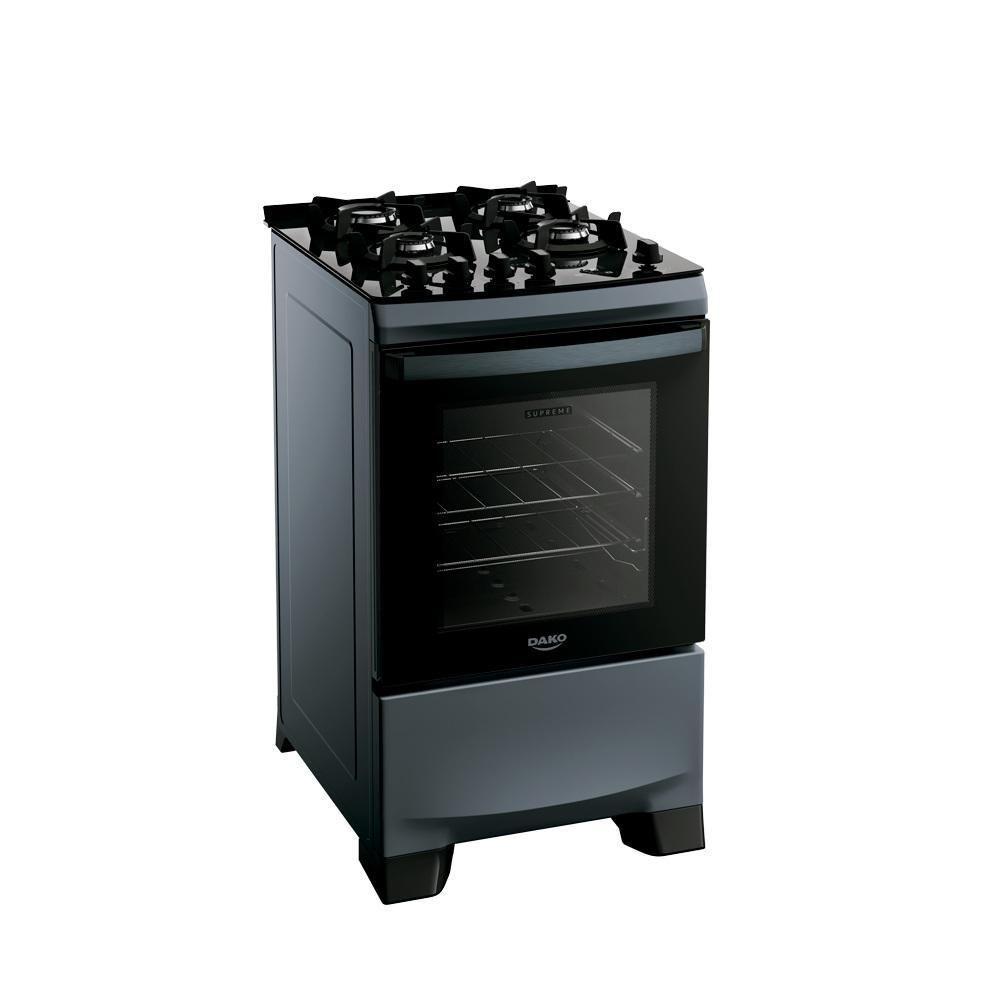 Fogão Dako 4 Bocas Com Mesa De Vidro Mega Chama Supreme Timer Glass Titanium Bivolt - 2