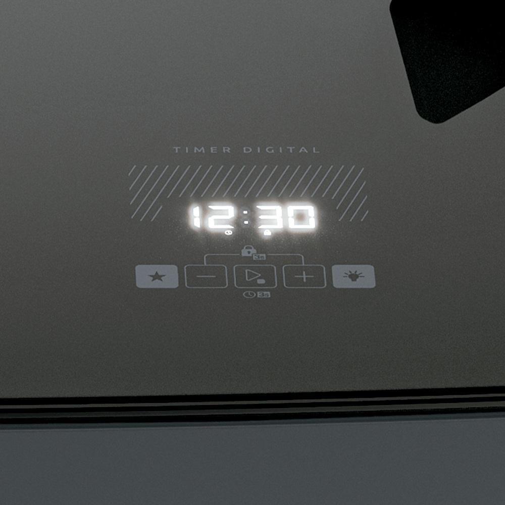 Fogão Dako 4 Bocas Com Mesa De Vidro Mega Chama Supreme Timer Glass Titanium Bivolt - 6