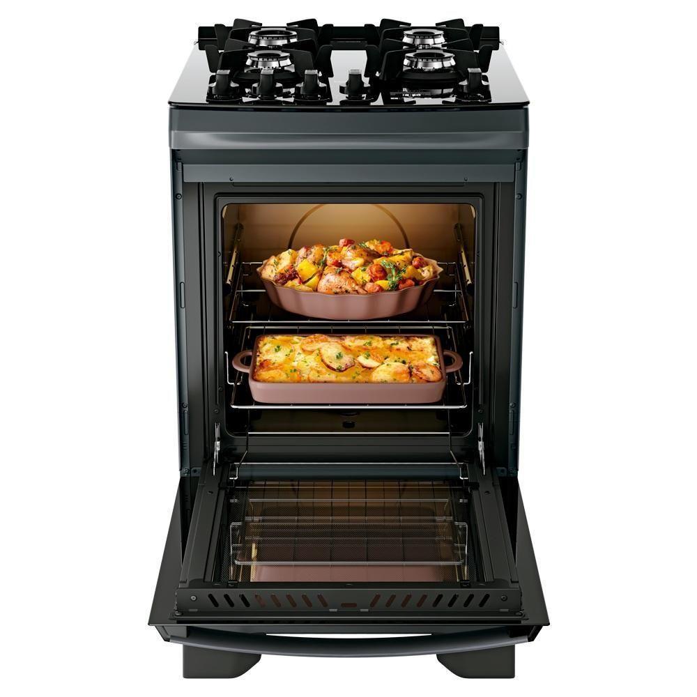 Fogão Dako 4 Bocas Com Mesa De Vidro Mega Chama Supreme Timer Glass Titanium Bivolt - 8