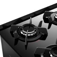 Fogão Dako 4 Bocas Com Mesa De Vidro Mega Chama Supreme Timer Glass Titanium Bivolt