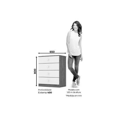 Quarto de Bebê Completo Labirinto Kit 2 Peças em MDF-MDP 132.5cm Branco Henn