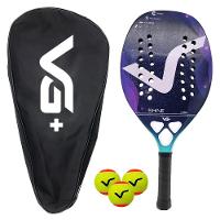 Kit Com Raquete De Beach Tennis Shine 12 K Carbon Com 3 Bolas E Bolsa De Transporte Vg Plus - 1