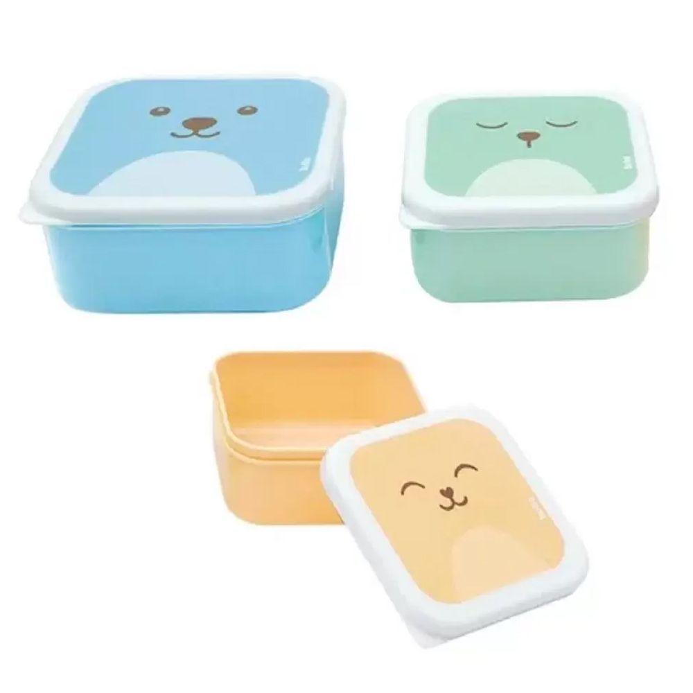 Kit 3 Potinhos Com Tampa Variados Gumy Azul Buba - 2