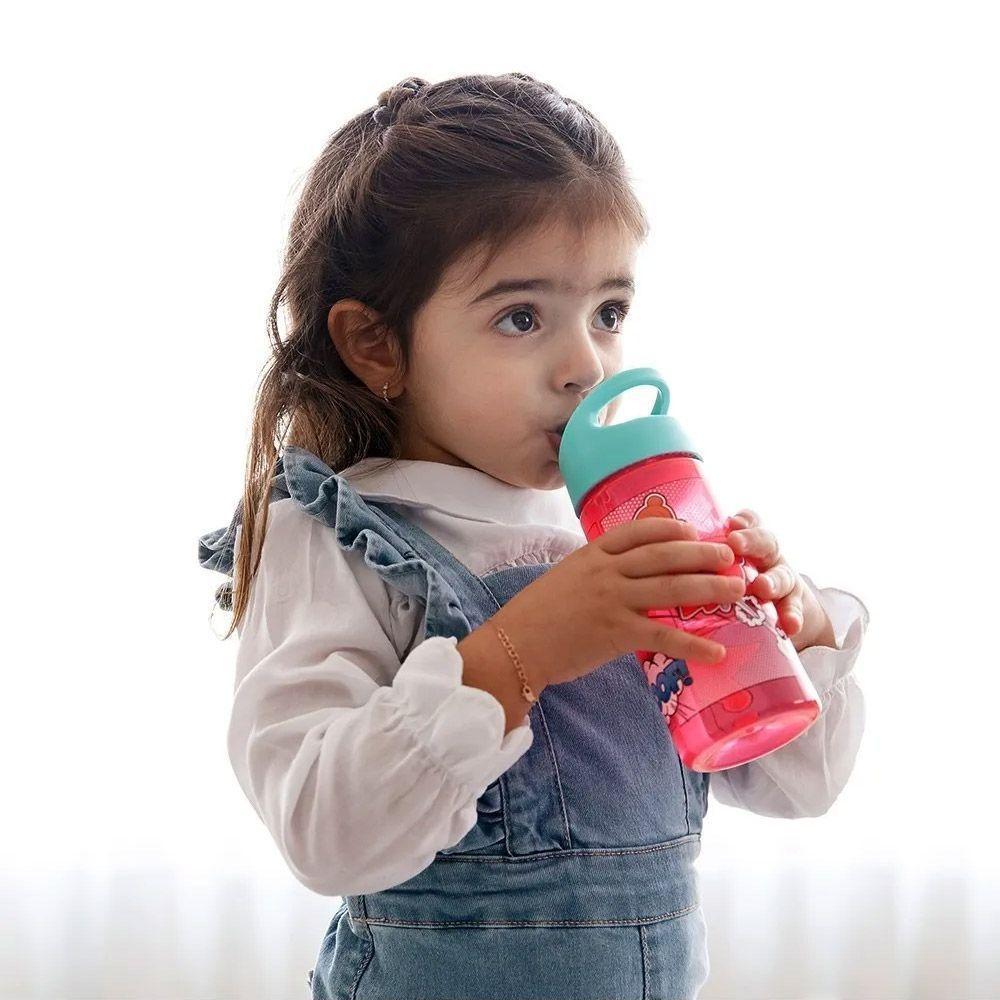Garrafa Infantil Com Canudo Super-heroínas Rosa - Buba - 2