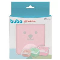 Kit 3 Potinhos Com Tampa Variados Gumy Rosa Buba - 3