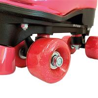 Patins Shine Com 4 Rodas Rosa Platinado Brilhante Tamanho 31 Ao 34 Ajustável - Fenix - 5