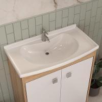 Gabinete Banheiro Com Cuba 60cm Castanho Argel/branco - 5