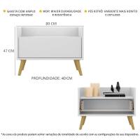 Gabinete Balcão Banheiro 80 Cm C/ Pés Retrô Branco/natural - 5