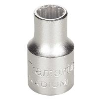 Soquete Estriado Aço Cromo Vanádio 10mm - Encaixe 3/8 Tramontina Pro Tramontina - 1