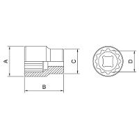 Soquete Estriado Aço Cromo Vanádio 10mm - Encaixe 3/8 Tramontina Pro Tramontina - 2