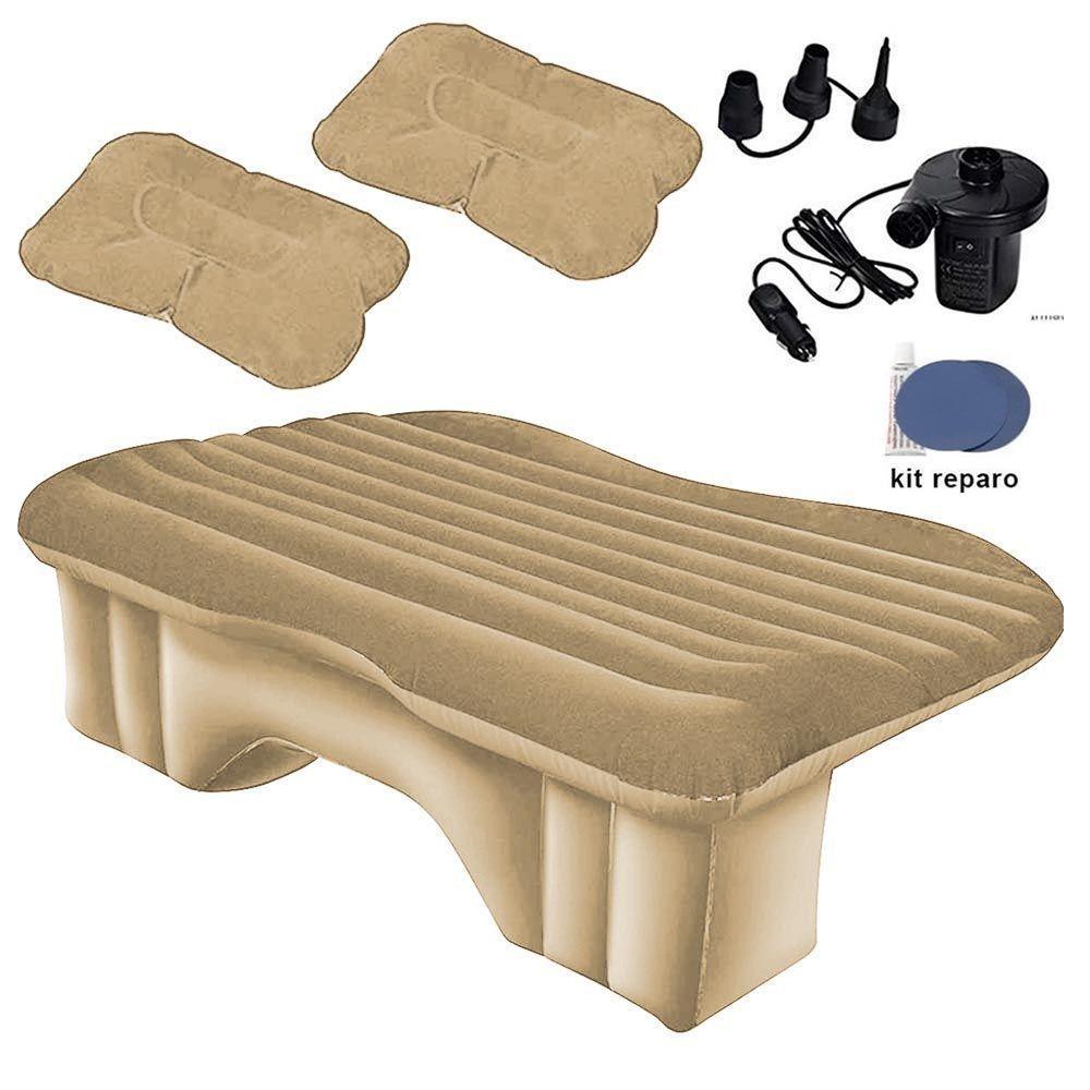 Colchão Cama Inflável Para Carro Com Bomba Elétrica 12v Vg Plus Bege - 4