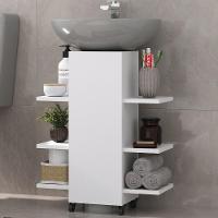 Gabinete Armário De Banheiro Com Rodízios Para Pia De Coluna Multimóveis Mp5027 Branco - 1