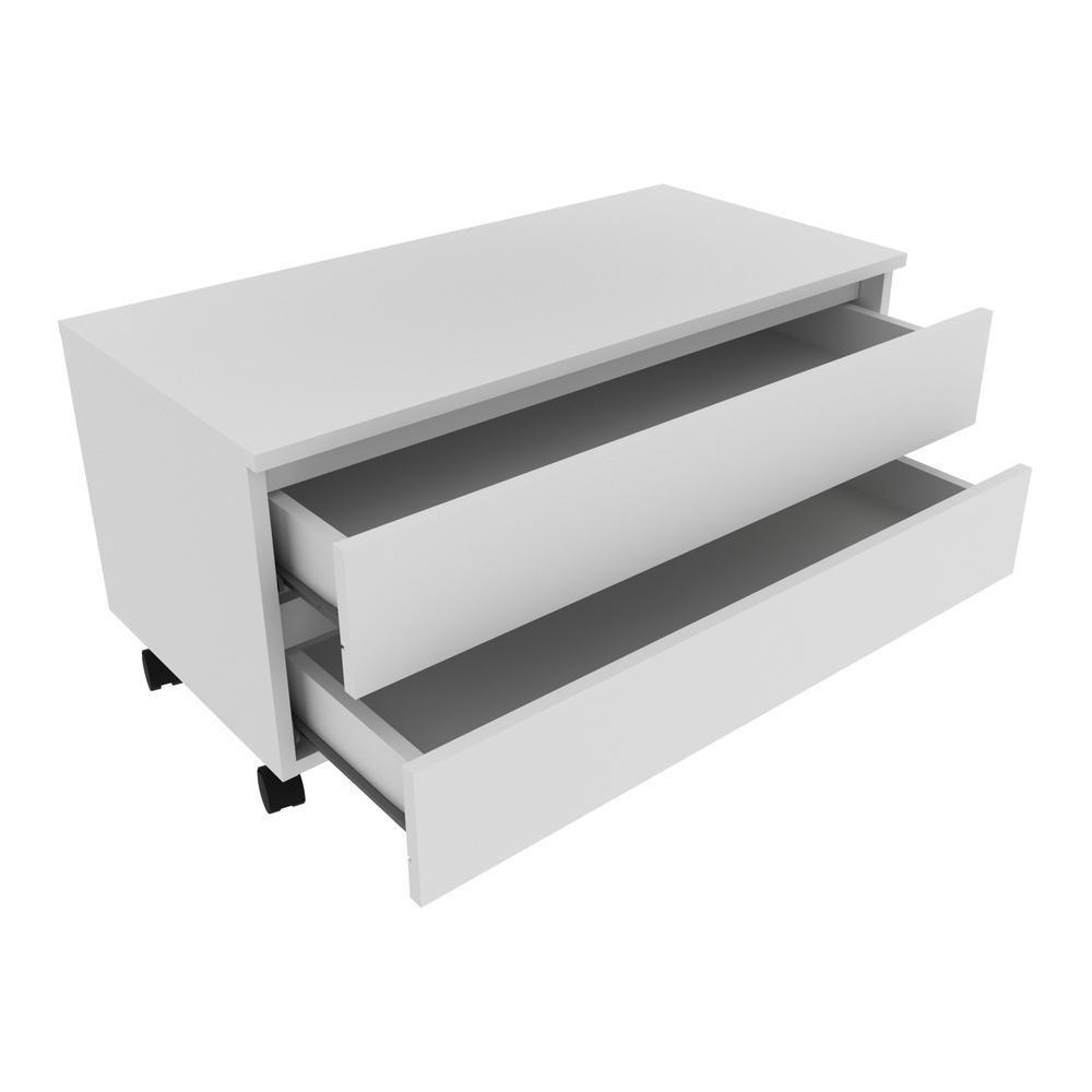 Gabinete Banheiro 2 Gavetas Com Rodízios 80Cm Cr10083 Branco - 2
