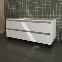 Gabinete Banheiro 2 Gavetas Com Rodízios 80Cm Cr10083 Branco - 1